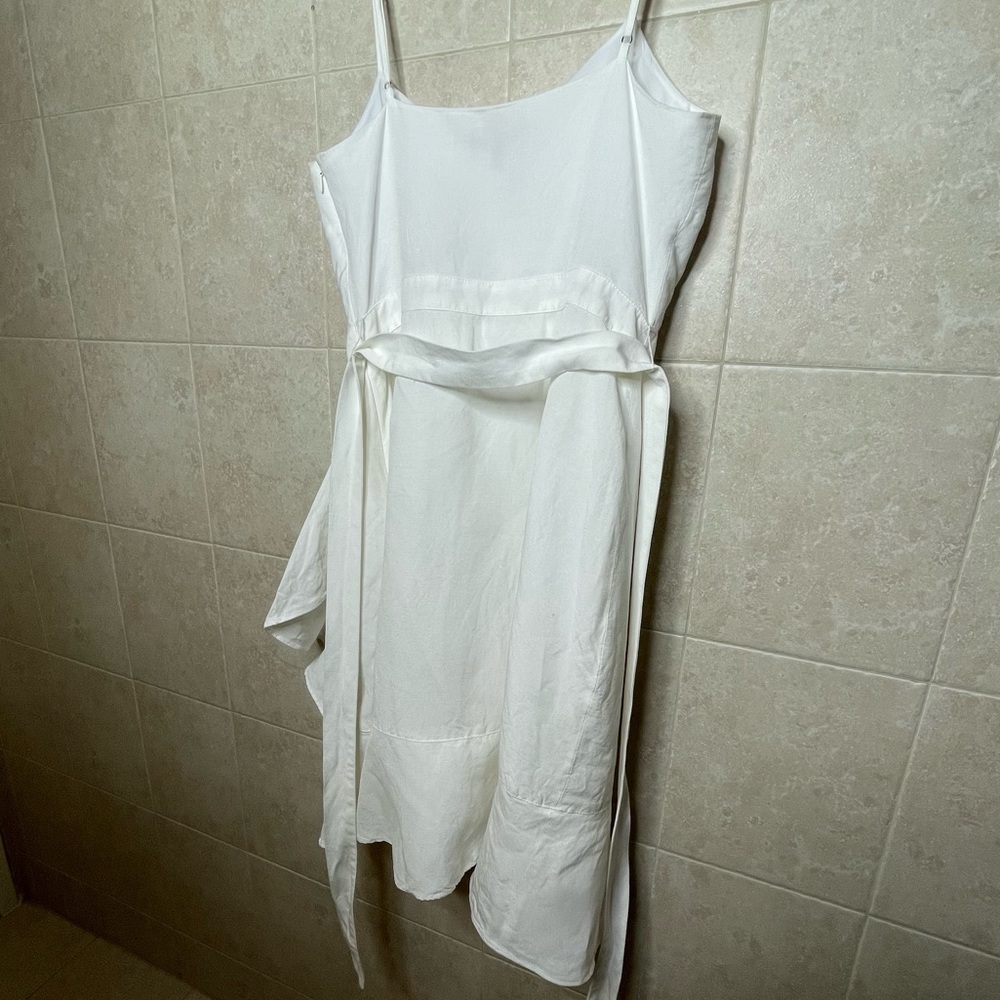 Banana Republic Linen-Blend Ruffle Wrap Dress size 4 - Picture 5 of 6